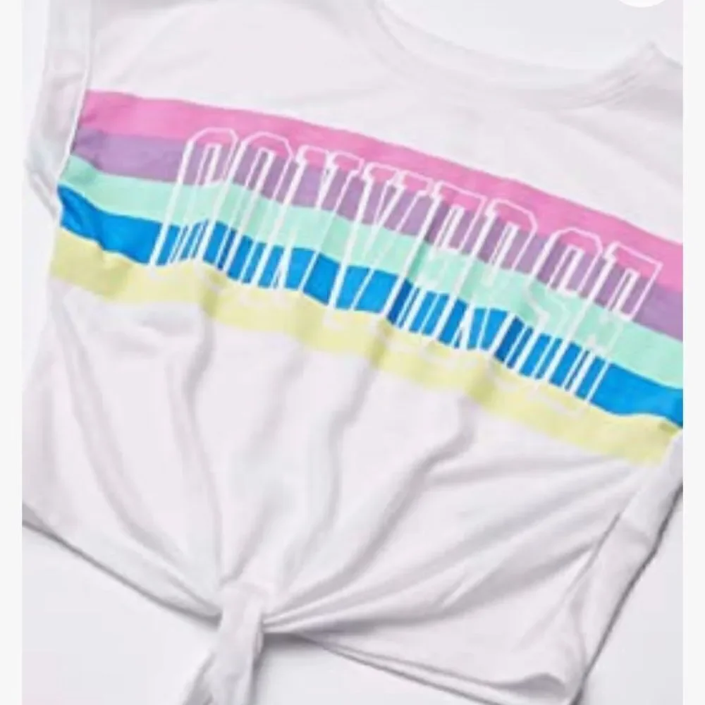 CONVERSE GIRL'S Striped Front Tie Top